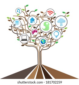 Social network icons set.Illustration EPS10 