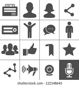 Social Network Icons. Simplus series. Vector illustration