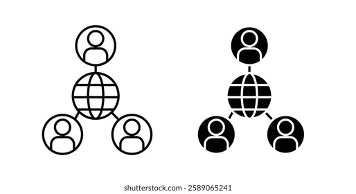 Social network icons thin line illustrations designs