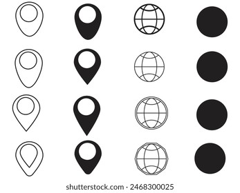 Social network icons web, location collection social media logo design.