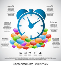 social network infographics - EPS 10 vector. Icons and text for 6 options. Can be used for any project.