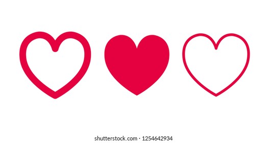 Social network inspired heart. Heart shape vector icon. Valentine symbol.