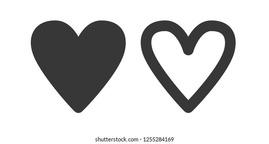 Social network inspired heart. Heart shape vector icon. Valentine symbol.