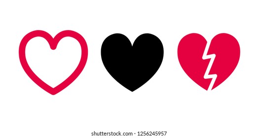 Social network inspired heart. Heart shape vector icon. Valentine symbol.