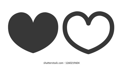 Social network inspired heart. Heart shape vector icon. Valentine symbol.