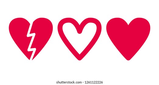 Social network inspired heart. Heart shape vector icon. Valentine symbol.