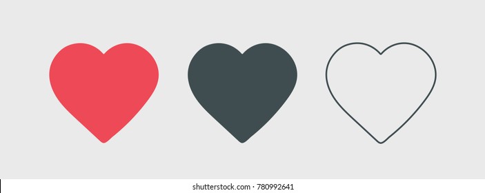 Social network inspired heart. Heart shape vector icon eps 10. Valentine symbol.