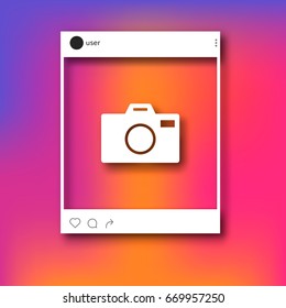 Social  Network Instagram Post  Photo Frame  Mockup  Vector Quote Template 