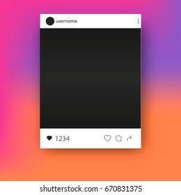 Social  Network Instagram Post  Photo Frame  Mockup  Vector Quote Template 