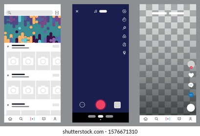 Social network interface app. UI UX KIT Flat design. Vector template application. New Mock up. Mobile mock-up flat style. Web site mobile template.