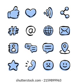 social network and internet icon set