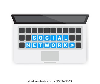 Social Network Keyboard Laptop