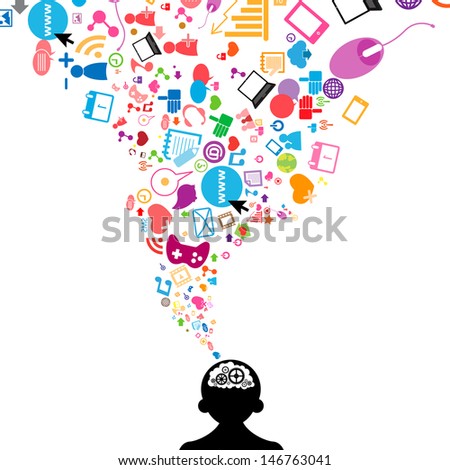 Social network light bulb idea vector illustration 