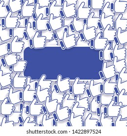 Social network like thumb Up blue icons. Design Elements for Business, Website, Internet, Application, Analytics, Promotion, Marketing. Vector illustration
