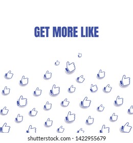 Social network like thumb Up blue icons. Design Elements for Business, Website, Internet, Application, Analytics, Promotion, Marketing. Vector illustration