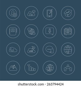 social network line icon