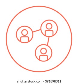 Icono de línea de red social.