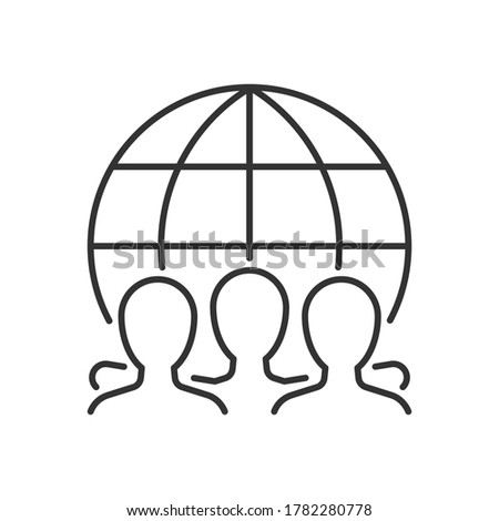 Social network line icon on white background