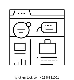 social network line icon vector. social network sign. isolated contour symbol black illustration