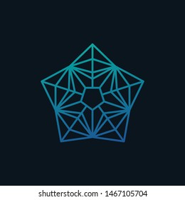Social network Logo blue black design vector. symbolized by a star