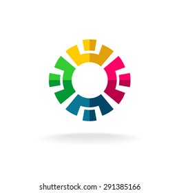 Social network logo concept. Four different people in a circle.