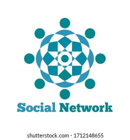 Social Network Logo Design. Abstract Design of round set of People connecting each other. Conceptual Design