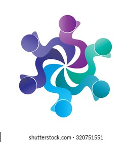 Social Network logo, Group people, friend, team member, women, girl, child, business men.