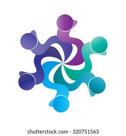 Social Network logo, Group people, friend, team member, women, girl, child, business men.