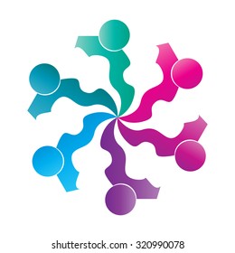 Social Network logo, Group people, friend, team member, women, girl, child, business men.