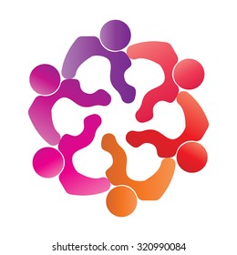 Social Network logo, Group people, friend, team member, women, girl, child, business men.