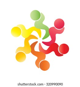 Social Network logo, Group people, friend, team member, women, girl, child, business men.