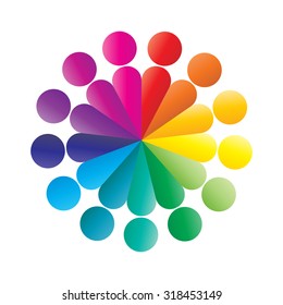 Social Network logo, Group of thirteen people, friend, team member, women, girl, child, business men.