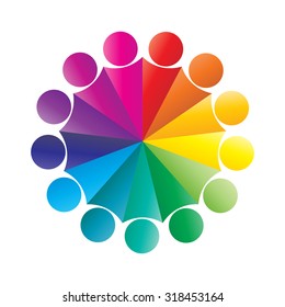 Social Network logo, Group of thirteen people, friend, team member, women, girl, child, business men.
