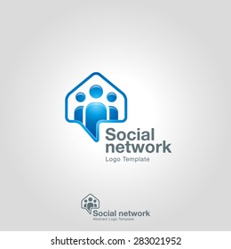 Social Network logo template.  Team Community Partners Corporate branding identity