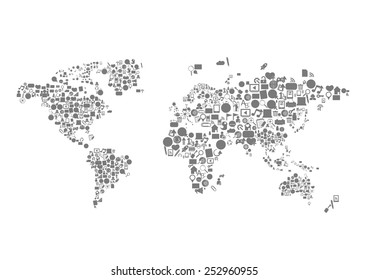 Social network map background infographics