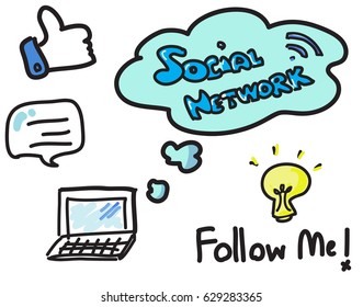 social network marketing drawing vector