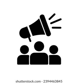 Social Network Marketing icon with group and megaphone