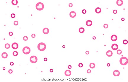 Social Network marketing like and heart icon. Application social media background advertising. Vector banner