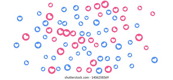 Social Network marketing like and heart icon. Application social media background advertising. Vector banner