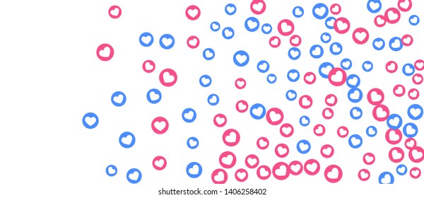 Social Network marketing like and heart icon. Application social media background advertising. Vector banner