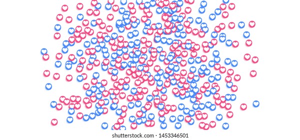 Social Network marketing like and heart icon with shadow. Application social media background advertising. Vector banner 