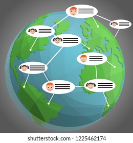 Social network media concept background vector for any web design