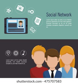 social network media d icon vector illustration design