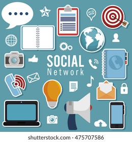 social network media d icon vector illustration design