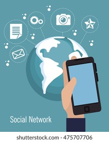 social network media d icon vector illustration design