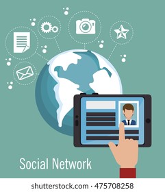 social network media d icon vector illustration design