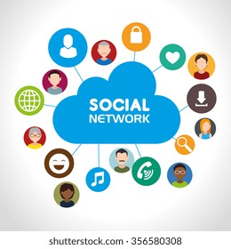 Social network and media graphic design, vector illustration eps10