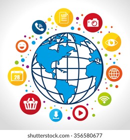 Social network and media graphic design, vector illustration eps10