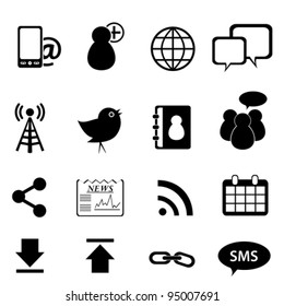 Social network and media icon set