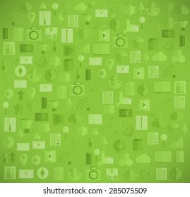 Social network with media icons background, vector illustration